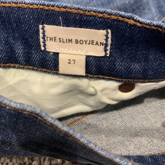 Madewell The High-Rise Slim Boyjean: Floral Embroidered Size 27 Raw Hem - Picture 4 of 5